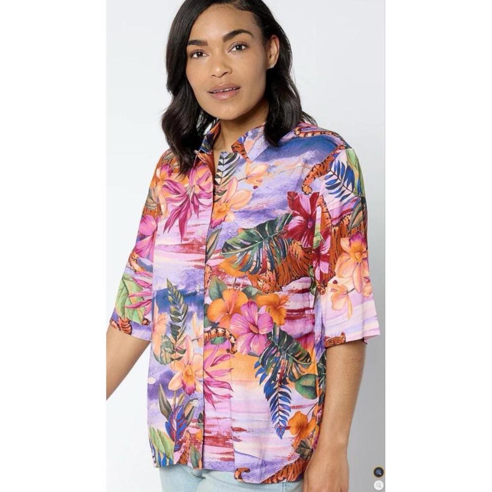 NWT Attitude Women's Cabana Shirt Size XL